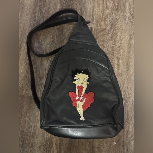 Betty Boop Handbags - Betty Boop Faux Leather Sling Bag